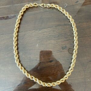 Chunky Twisted Rope Gold Necklace